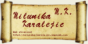 Milunika Karalejić vizit kartica